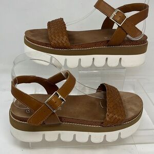 Ara Kopenhagen Sz 39 Platform Cognac Non slip Super Comfortable Sandals